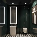 Industrial LOFT Chess Room Chess Room Toilet 3d model
