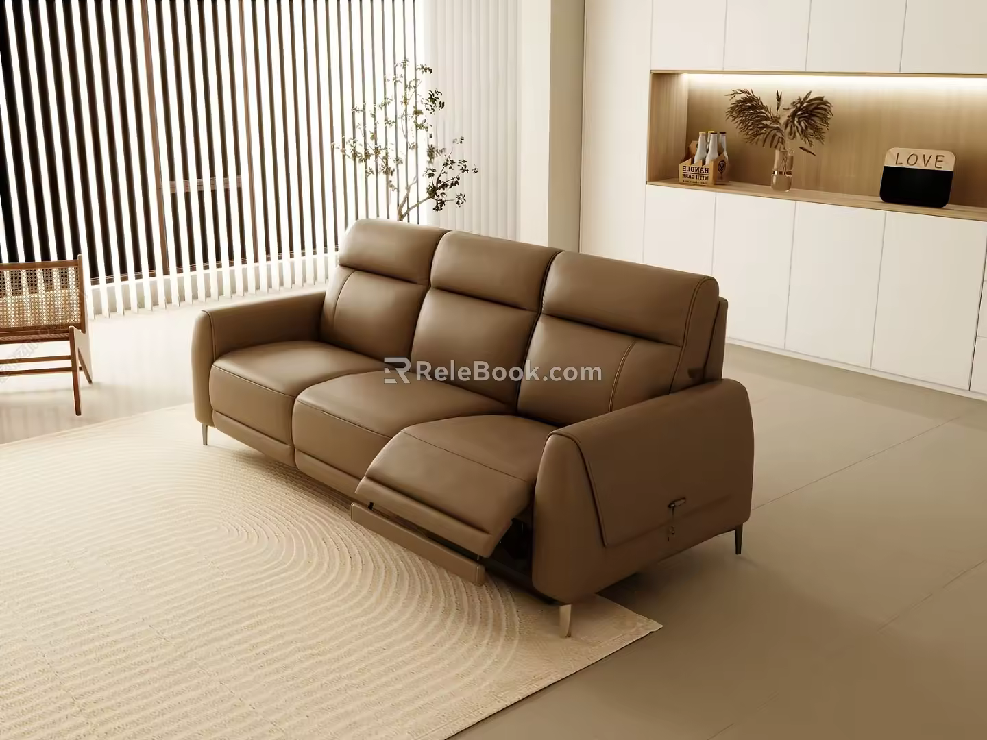 Modern three-seat sofa 3d model