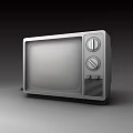 Vintage Silver Television With Two Control Knobs And Front Grille Design 3d model