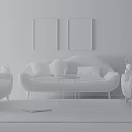 Nordic Combination Sofa Combination 3d model
