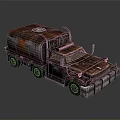 Rusty Oil Tanker Truck With Vintage Design And Rusted Metal Details