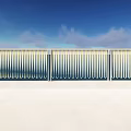 Modern fence net red characteristic railing 3d model