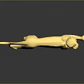 Golden Leopard Sculpture on Black Surface with Shiny Reflection and Modern Design