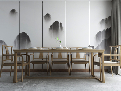 New Chinese Dining Table and Chair Combination model