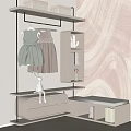 Modern open wardrobe 3d model