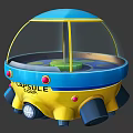 Smart Capsule Shaped Machine With Transparent Dome Blue Yellow Design by Capsule Corp 3d model