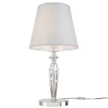 Elegant Crystal Table Lamp Featuring White Lampshade And Diamond Cut Design 3d model