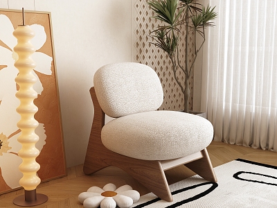 Modern Single Sofa Cream Casual Chair model