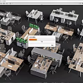 Modern Office Interior With Multiple Desks Chairs Partitions And Green Plants