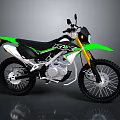 Green Black Off Road Motorcycle With Sporty Design Yellow Fork And Alloy Wheels Tires