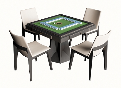 Modern Mahjong Table and Chair Chess and Card Table Mahjong Table Casual Table and Chair 3d model