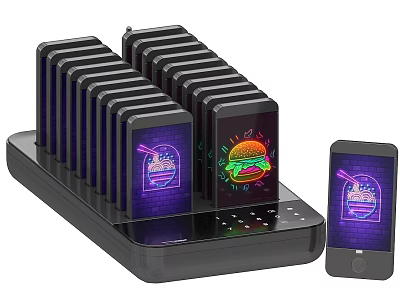 Professional Commercial Multi Screen Digital Signage Advertising Device With Neon Content And Mobile Control 3d model