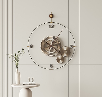 Modern clock wall decoration pendant 3d model