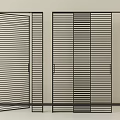 Modern Metal Frame Sliding Doors With Vertical Slats For Interior Design 3d model