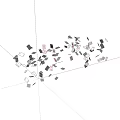 Scattered Gray And Red Geometric Fragments On White Background Design