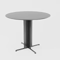 Black Round Dining Table Featuring Minimalist Design Sleek Surface And Central Pedestal Base 3d model