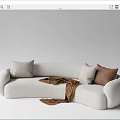 Modern Multiplayer Sofa Curved Sofa 3d model