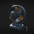 Vintage Blue Fan With Metal Grille And Classic Base Design For Home Cooling