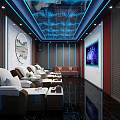 Modern KTV Interior Design With Comfortable Sofa LED Screen And Ambient Lighting 3d model