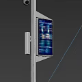 Smart Outdoor Street Light With Blue Display Screen And Two Cameras On Pole