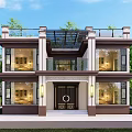 Traditional Chinese Style Two Story Detached Villa With Symmetric Design And Garden Surroundings