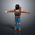 Brave Tactical Character With Helmet Vest Gloves Fighting Fierce Monster Creature In Battle