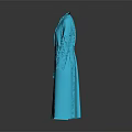 Stylish Blue Long Coat With Belted Waist And Cuffed Sleeves Design