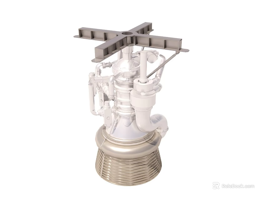 Engineering Mechanical Component With Metal Frame Pipes And Silver Base Structure 3d model 
