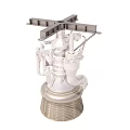 Engineering Mechanical Component With Metal Frame Pipes And Silver Base Structure