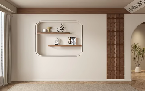 Middle-ancient style dining room tea room living room background wall 3d model