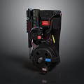 Electric Motor Assembly With Colored Wires Labels And Rotating Wheel