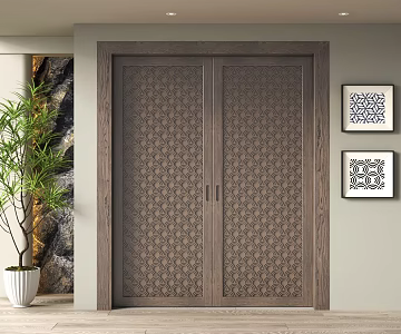 Chinese sliding door 3d model