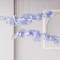 Transparent Light Blue Cloud Shaped Chandelier For Modern Minimalist Interior 3d model
