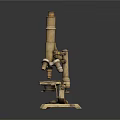 Retro microscope compound microscope magnifying glass experimental equipment 3d model