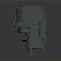 Gray Car Tire Mechanical Part with Cooling Fin Structure Top Round Cover and Side Connections