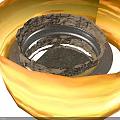 Industrial Circular Sealing Gasket Structure With Metal Rings And Fiber Layers