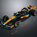 Sleek Orange And Black Formula One Car With Aerodynamic Body And Pirelli Tires