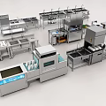 Stainless Steel Commercial Kitchen Equipment Including Sinks Worktables Dishwashers And Sterilizers