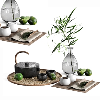 New Chinese Tea Set 3d model