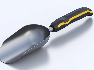 Stainless Steel Garden Shovel With Black And Yellow Ergonomic Handle For Hardware Tools 3d model