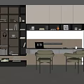 Modern Study Room Interior Design With Bookshelves Writing Desk Green Chairs And Cabinets