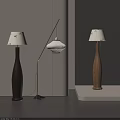 Modern Minimalist Floor Lamps With Different Styles Wooden Base And White Shade Decorative Patterns