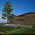 Classic European Style Detached Villa With Yellow Exterior Red Roof And Landscaped Garden