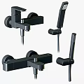 Black Modern Bathroom and Kitchen Faucets with Shower Head and Handheld Taps