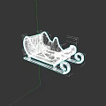 Traditional Red Christmas Sleigh With Golden Accents And Black Seat