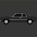 Gray Classic Sedan With Vintage Design Shiny Exterior And Reflective Floor