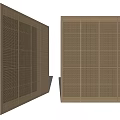 Minimalist Wooden Wardrobe With Grid Design And Woven Texture Panels