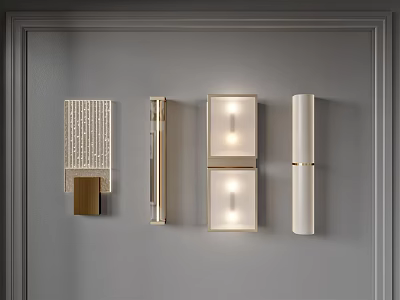 Modern Wall Lights With Various Design Styles And Metallic Accents For Home Interior 3d model