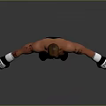 Shirtless Male Boxer Standing With Black Shorts American Flag Belt And Boxing Gloves