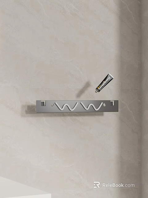 Wall Mounted Metal Shelf With Wavy Design For Bathroom Toiletries Storage 3d model 
